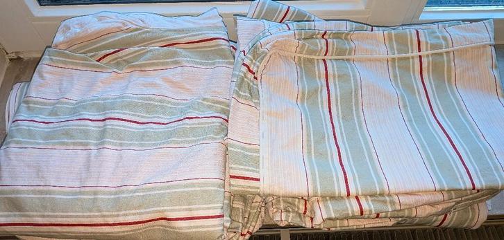 Ikea Ektorp Sigsta hoezen groen met streep., Huis en Inrichting, Banken | Bankstellen, Gebruikt, Rechte bank, Tweepersoons, 150 tot 200 cm