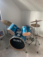 Mapex V-serie Drumstel Blauw met Bekken en Cowbell, Ophalen, Gebruikt, Overige merken