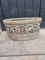 Ovale Plantenbak Beton met geglazuurde print, Ophalen, Tuin, Gebruikt, Minder dan 30 cm