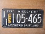 Wisconsin 1952 nummerplaat kentekenplaten nummerplaten USA, Verzamelen, Overige Verzamelen, Gebruikt, Ophalen of Verzenden