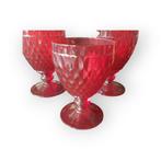 Villeroy and Boch Boston grote rode glazen / ijscoupes 4 st, Glas, Gebruikt, Ophalen of Verzenden