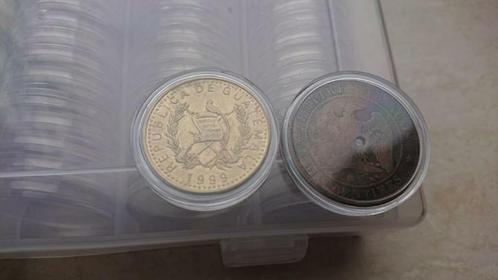 Opslagdoos met 100 muntcapsules voor zilveren vijfjes 30mm, Postzegels en Munten, Munten en Bankbiljetten | Toebehoren, Ophalen of Verzenden