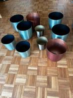 10x metalen sier binnen/plantenpotten, Ophalen, Gebruikt