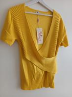 Modieuze wikkel top mét prijskaartje van HEART. Maat XL/XXL, Verzenden, Heart, Geel, Maat 46/48 (XL) of groter
