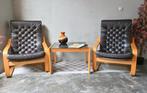 Set vintage fauteuils/bijzettafel POEM Noboru Nakamura/Ikea, Tuin en Terras, Tuinsets en Loungesets, Ophalen, Overige materialen