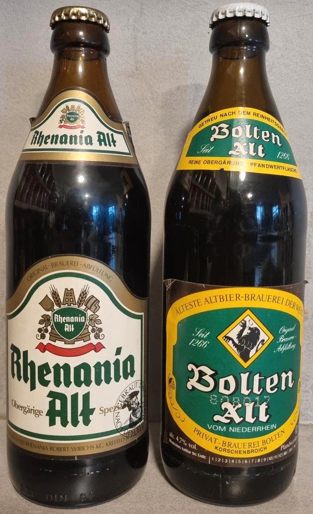 Vintage set Alt bieren: Rhenania (geen tht) & Bolten '88-'91, Verzamelen, Biermerken, Zo goed als nieuw, Glas of Glazen, Overige merken