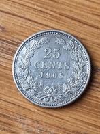 25 cent 1905 Wilhelmina, Postzegels en Munten, Munten | Nederland, Ophalen of Verzenden, Koningin Wilhelmina, 25 cent, Zilver