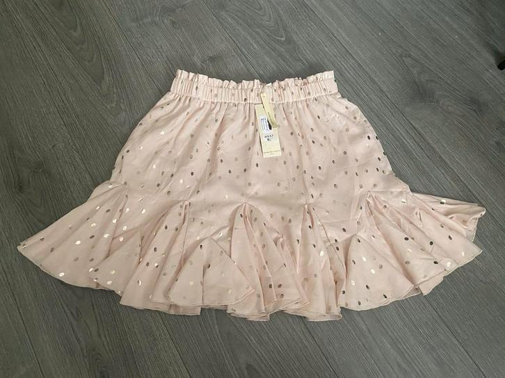 licht roze gouden dot stippen ruffle rok skirt mt M/L, Kleding | Dames, Rokken, Zo goed als nieuw, Maat 38/40 (M), Roze, Knielengte