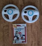 Wii Mario kart met 2 stuurtjes, Gebruikt, Racen en Vliegen, 2 spelers, Eén computer