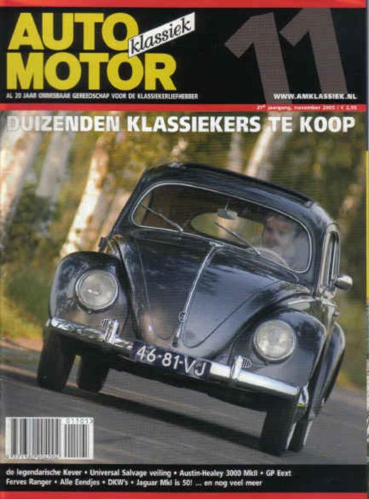AMK 11 2005 : VW Kever - Jaguar Mk1 - Austin Healey 3000 MK2, Boeken, Auto's | Folders en Tijdschriften, Gelezen, Algemeen, Ophalen of Verzenden