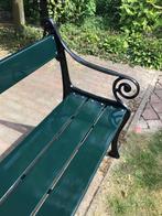 tuinbank  parkbank Gietijzer met hardhout lengte 185 cm., Ophalen, Zo goed als nieuw, Hout