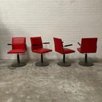 Vintage design jaren 60 stoelen gietijzer draaibaar, Huis en Inrichting, Ophalen, Gebruikt, Rood, Twee