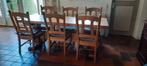 Complete eiken houten eethoek, Huis en Inrichting, Complete eetkamers, Ophalen, Gebruikt, 4 tot 6 stoelen