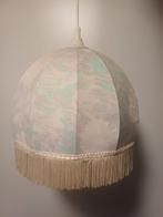 Vintage hanglamp met stoffenkap en franje, Ophalen, Gebruikt, Stof, Minder dan 50 cm