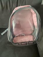 Lichtgewicht & Transparante Huisdier Rugtas – Roze, Dieren en Toebehoren, Minder dan 75 cm, Zo goed als nieuw, Hamster, Reiskooi of Transportbox