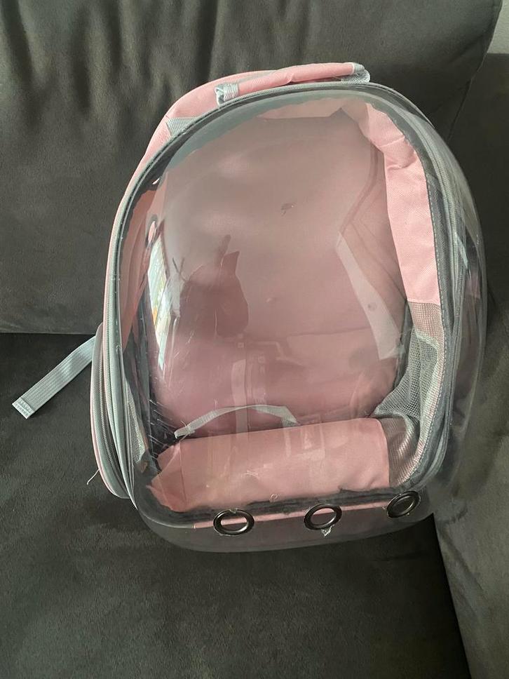 Lichtgewicht & Transparante Huisdier Rugtas – Roze, Dieren en Toebehoren, Knaagdieren en Konijnen | Hokken en Kooien, Zo goed als nieuw