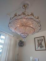 Een antieke bronzen kroonluchter paars swarovski kristallen, Huis en Inrichting, Lampen | Kroonluchters, Ophalen of Verzenden