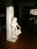 Antiek Biscuit Beeldje - Vaasje met Meisje - Gemerkt Goebel, Ophalen of Verzenden