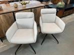 Magazijn leegverkoop draai eetstoelen teddystof pu leer taup