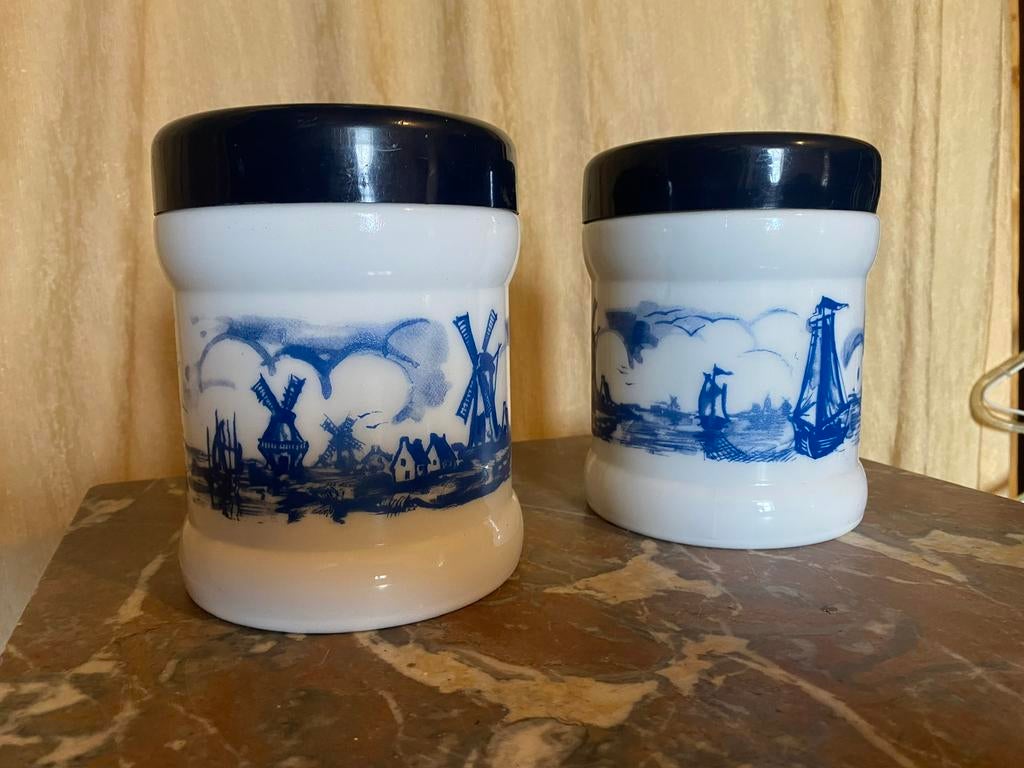 2x Orgineel Opaline Glaspotten, Ophalen