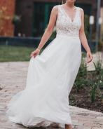 Prachtige trouwjurk met tule en kant / bohemian bruidsjurk, Ophalen of Verzenden, Zo goed als nieuw, Trouwjurk