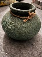 Groene Vaas met Touw Detail, Tuin en Terras, Bloembakken en Plantenbakken, Ophalen, Nieuw, Rond, Beton