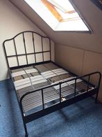 IKEA Sagstua bedframe 160x200, Ophalen, Gebruikt, Zwart, Tweepersoons