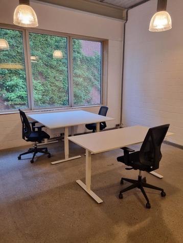 Bureau zit/sta, wit, 120x70 cm
