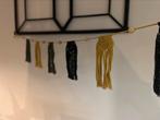Macrame slinger okergeel/zwart/kaki, Ophalen of Verzenden, Zo goed als nieuw