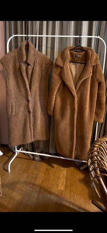 Teddy winterjas jas bodywarmer bruin camel caramel M 38/40 beschikbaar voor biedingen
