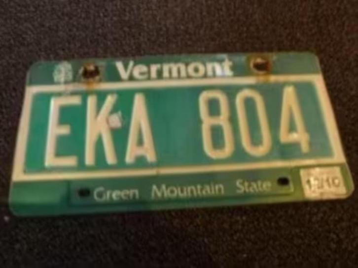 Kentekenplaat licenseplate Vermont no. 4 USA, Verzamelen, Automerken, Motoren en Formule 1, Gebruikt, Auto's, Verzenden