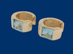 14k Gouden Oorbellen Aquamarijn Edelstenen (verkocht)