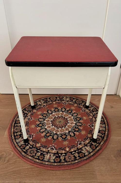 Vintage Brabantia tafeltje met klep, Huis en Inrichting, Tafels | Bijzettafels, Gebruikt, Rechthoekig, Minder dan 45 cm, Minder dan 55 cm