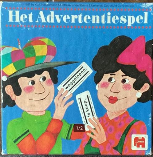 Het advertentie spel, vintage, Hobby en Vrije tijd, Gezelschapsspellen | Kaartspellen, Ophalen of Verzenden