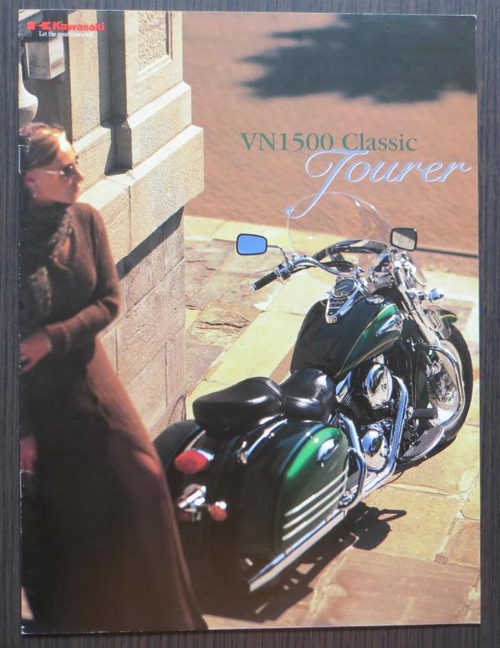 Mooie folder Kawasaki VN1500 Classic Tourer - 2001, Motoren, Handleidingen en Instructieboekjes, Kawasaki, Verzenden
