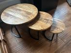 Salontafeltjes. Set van 3., Ophalen, Zo goed als nieuw, Rond, 50 tot 100 cm
