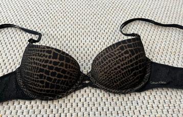 Calvin Klein Push-up BH maat 70A - Zwart/beige beschikbaar voor biedingen