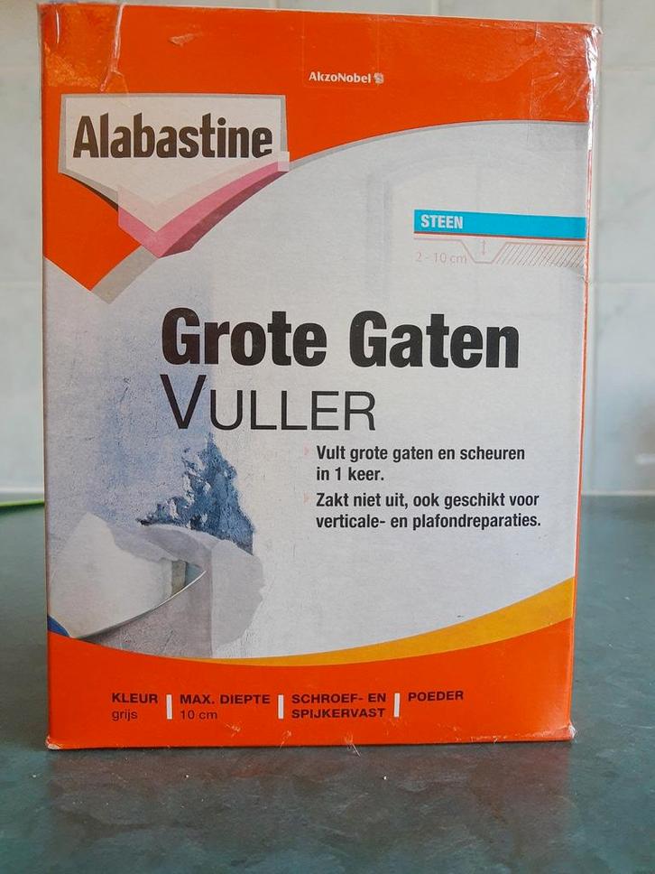 Alabastine Grote Gaten Vuller, Doe-het-zelf en Verbouw, Verf, Beits en Lak, Zo goed als nieuw, Minder dan 5 liter, Grijs, Ophalen of Verzenden