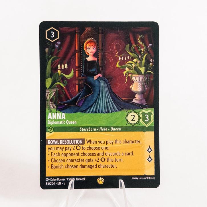 Lorcana - Anna - Diplomatic Queen 85/204 Shimmering Skies, Hobby en Vrije tijd, Verzamelkaartspellen | Overige, Zo goed als nieuw