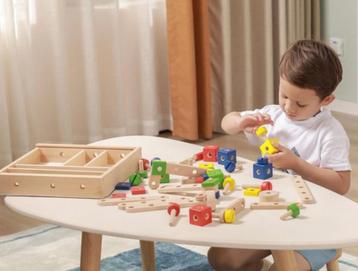 Viga Toys 53-delige constructieset van duurzaam hout   beschikbaar voor biedingen