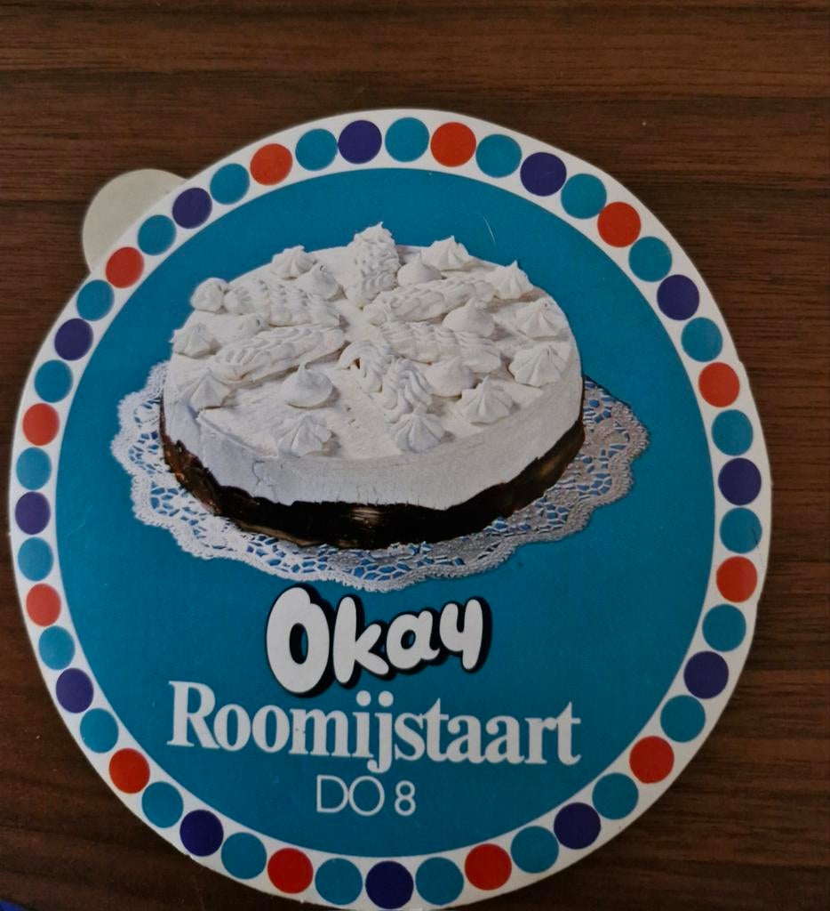 4350 Okay Roomijstaart Reclame Sticker, Verzamelen, Ophalen of Verzenden, Gebruikt