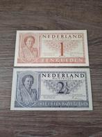Setje UNC biljetten 1 en 2,5 gulden 1949, muntbiljet, Ophalen of Verzenden