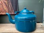 Brocante, antiek, emaille water ketel, blauw, Antiek en Kunst, Antiek | Emaille, Ophalen of Verzenden