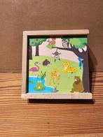 Houten blokkenpuzzel - Dieren in het bos, 2 tot 4 jaar, Ophalen of Verzenden, Zo goed als nieuw, Van hout