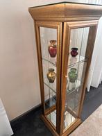 Glazen vitrinekast met gouden accenten, Ophalen, Minder dan 50 cm, Gebruikt, 100 tot 150 cm