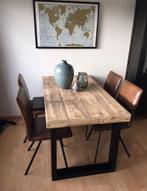 Steiger houten tafel, Ophalen, 100 tot 150 cm, 50 tot 100 cm, Zo goed als nieuw