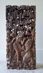 Houtsnijwerk paneel Rama & Sita, handgemaakt Balinees, Antiek en Kunst, Ophalen of Verzenden