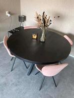 Eettafel rond mango zwart hout, Huis en Inrichting, Tafels | Eettafels, Ophalen, Gebruikt, Rond, 100 tot 150 cm