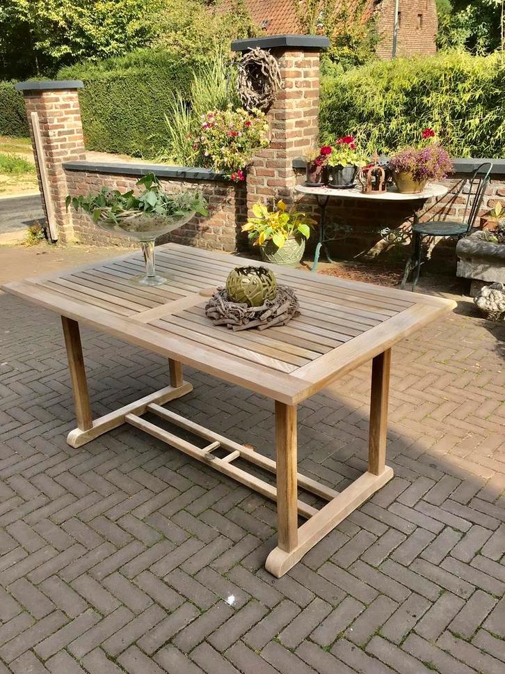 Teak&Garden teakhouten tuintafel 150x90cm+nw afdekhoes samen, Tuin en Terras, Tuintafels, Zo goed als nieuw, Rechthoekig, Teakhout