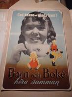 Zweeds reclame affiche chocolademelk.  Barn och Boke, Verzamelen, Posters, Rechthoekig Staand, Ophalen of Verzenden, Zo goed als nieuw